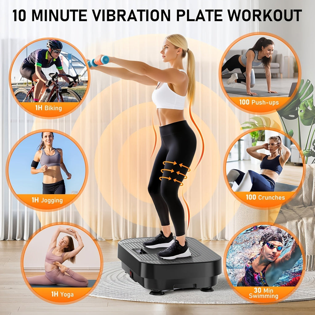Vibration Plate Exercise Machine Full Body Workout Weight Loss Lymphatic Drainage 99-200 Speed Levels Quiet Motor Portable Home Gym Muscle Toning 330 lbs Capacity