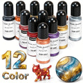 Alcohol Ink Set 24 Colors 10ml – High-Concentration Resin Dye for Epoxy Resin Art, Tumblers, Coasters, Fluid Painting & Crafts, Fast-Drying Acid-Free Pigment