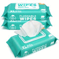 Flushable Wet Wipes Extra Large 30% Thicker – 144 or 288 Count (3-Pack or 6-Pack x 48ct), Alcohol-Free Plant-Based Septic & Sewer Safe, Sensitive Skin Baby Toddler Adult Incontinence Personal Care