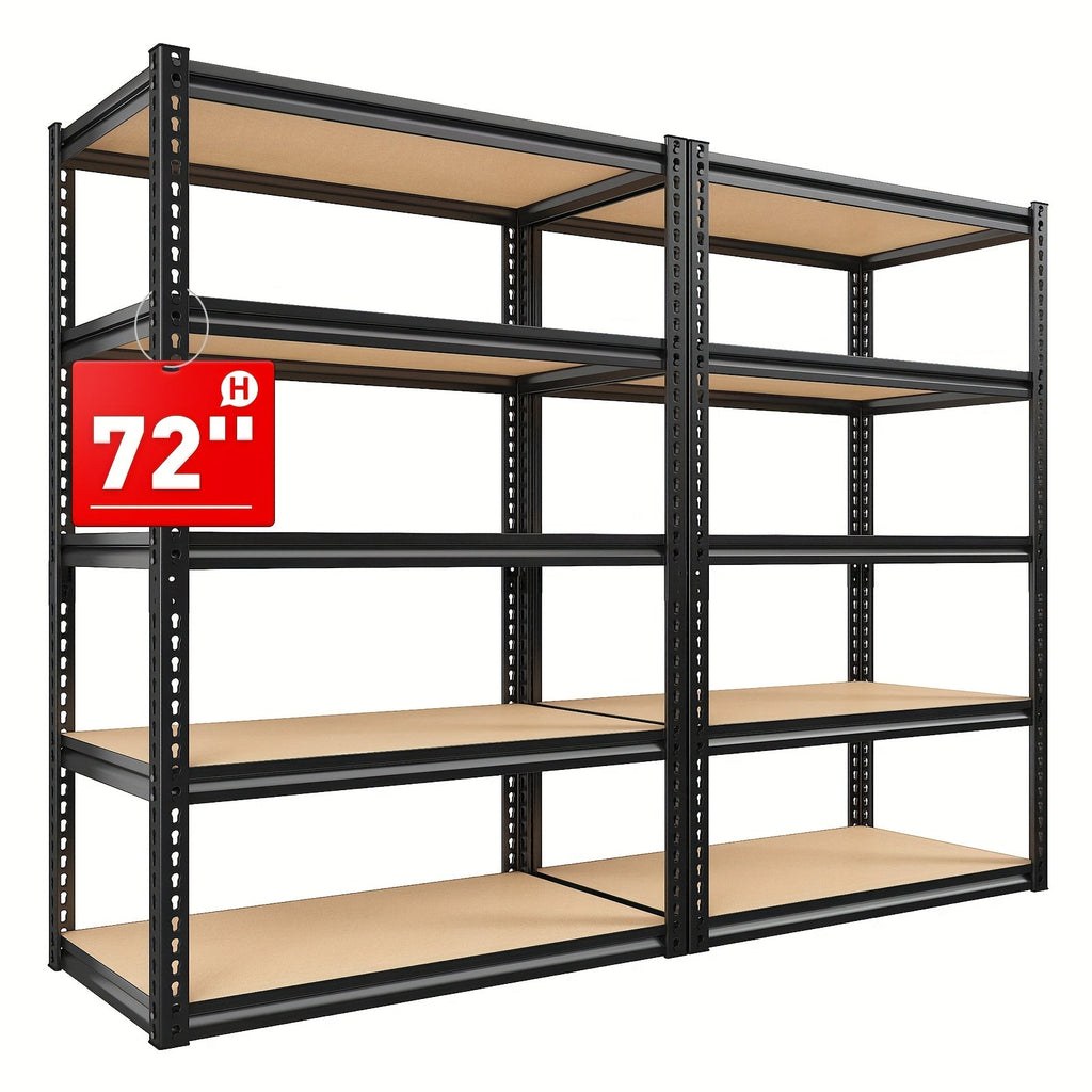 Heavy Duty Metal Shelving Unit 72 Inch 5-Tier Adjustable Garage Storage Shelf 3000LBS Capacity Carbon Steel Rack for Garage Basement Warehouse Pantry Office