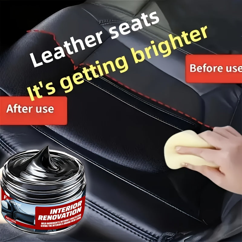 Multi-Functional Car Plastic Repair Wax with Nano Coating – Restores Faded Black Trim & Yellowing, Enhances Dashboard Interior Shine, Protects Tires, Universal Car Plastic Restorer Paste