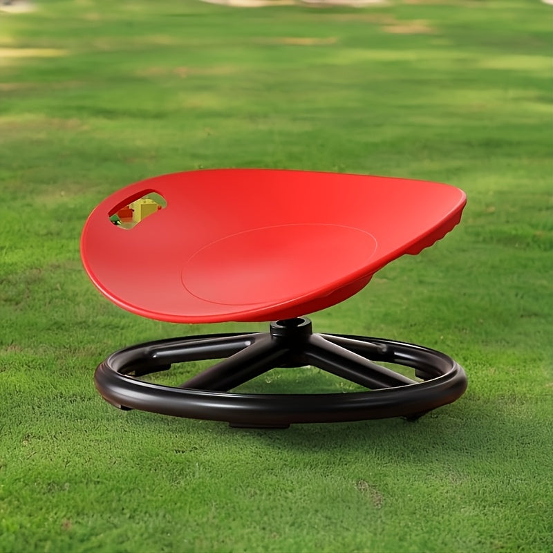 Spinning Sensory Chair for Kids with Autism & ADHD – Durable Plastic & Metal Indoor Outdoor Balance Coordination Vestibular Therapy Seat in Red & Blue for Children Sensory Play