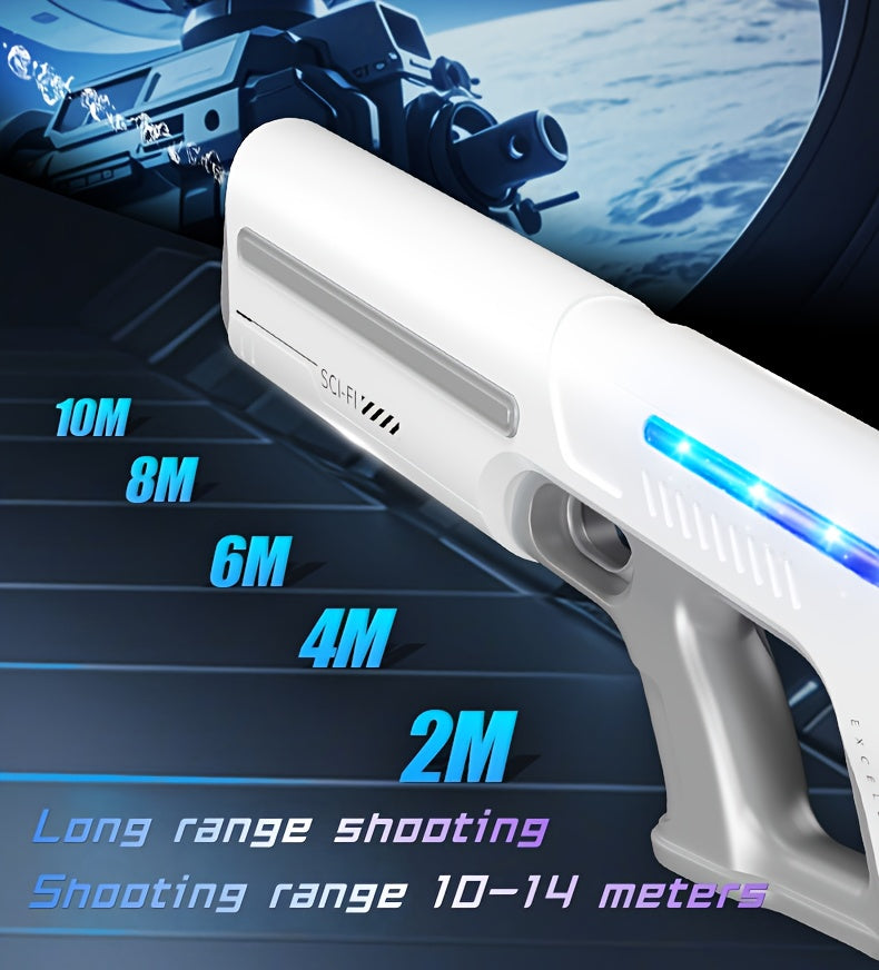 Electric Water Gun with LED Pulse Light & Auto-Fill – 40ft Long Range Rapid-Fire Squirt Gun, USB Rechargeable 240-Shot Tank, Water Blaster for Kids & Adults Pool Beach Backyard