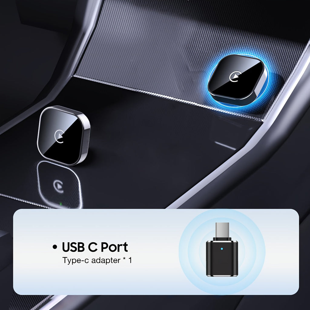 Wireless CarPlay Adapter 2026 Upgraded Mini Dongle 2-in-1 iPhone Android Auto Convert Wired to Wireless USB-A USB-C Dual-Band Low Latency Auto Connect FCC Certified