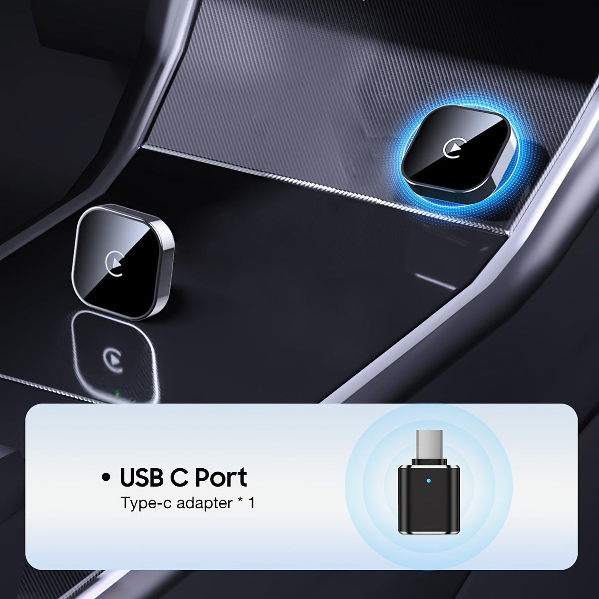 Wireless CarPlay Adapter 2026 Upgraded Mini Dongle 2-in-1 iPhone Android Auto Convert Wired to Wireless USB-A USB-C Dual-Band Low Latency Auto Connect FCC Certified