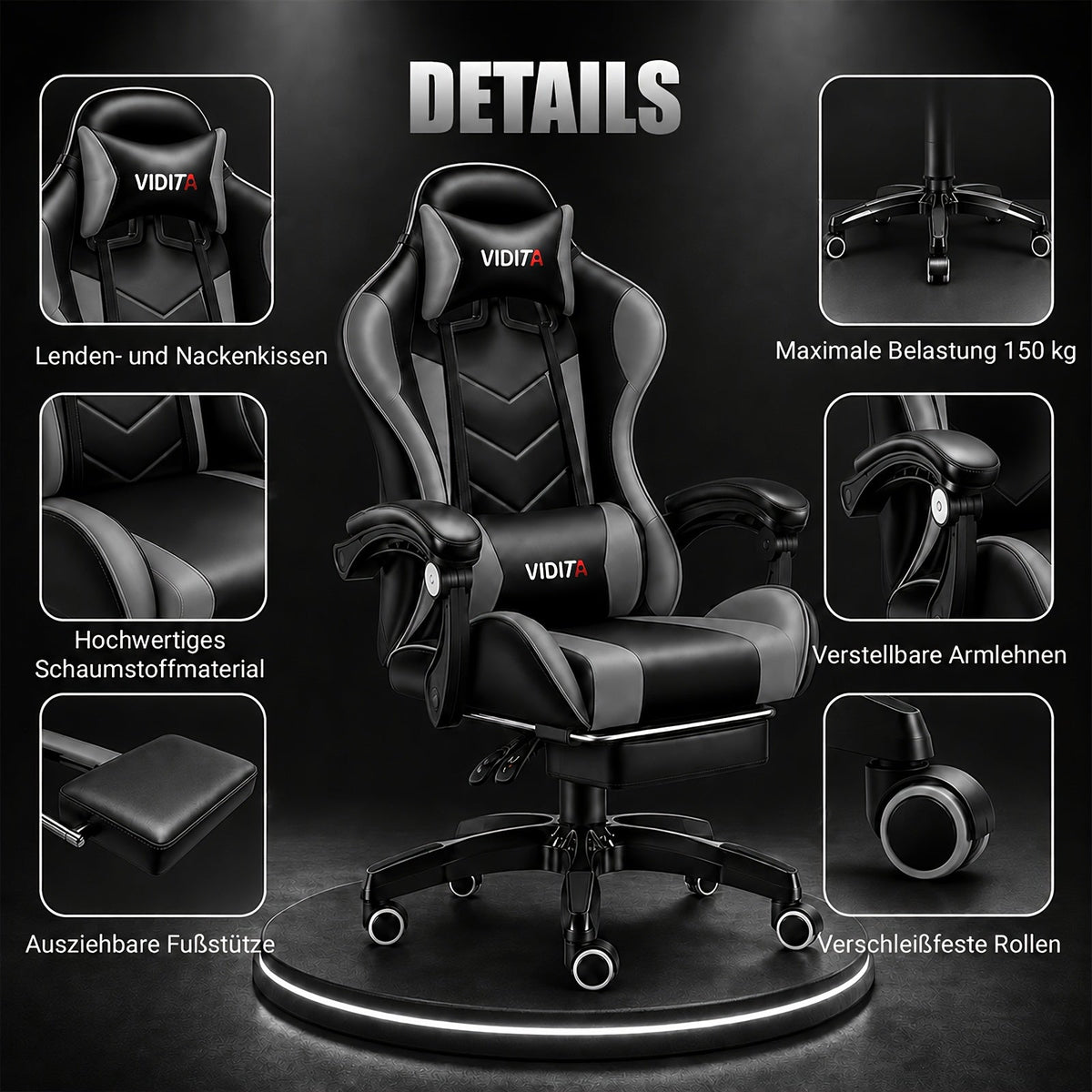 Ergonomic Gaming Chair Racing Style High Back Lumbar Support Five-Wheel Swivel Velvet PU Leather Adjustable Recliner Office Chair Adults Teens Multi-Color