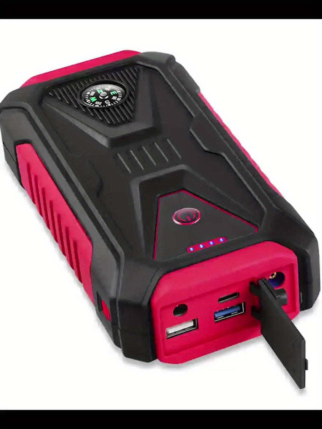 5000A Peak Jump Starter 12V Portable Car Battery Starter for Gas & Diesel Engines – LED Flashlight, SOS Light, Safety Hammer, Compass & USB Power Bank, 74WH Lithium Battery