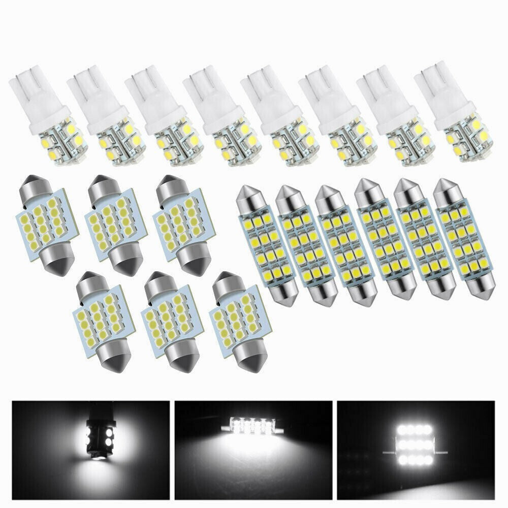 40PCS Car LED Interior Bulb Kit T10 W5W 31mm 42mm Festoon 6000K Cool White 12V No Error Map Dome Door Trunk Courtesy Reading Light Replacement Set for Cars Trucks SUVs