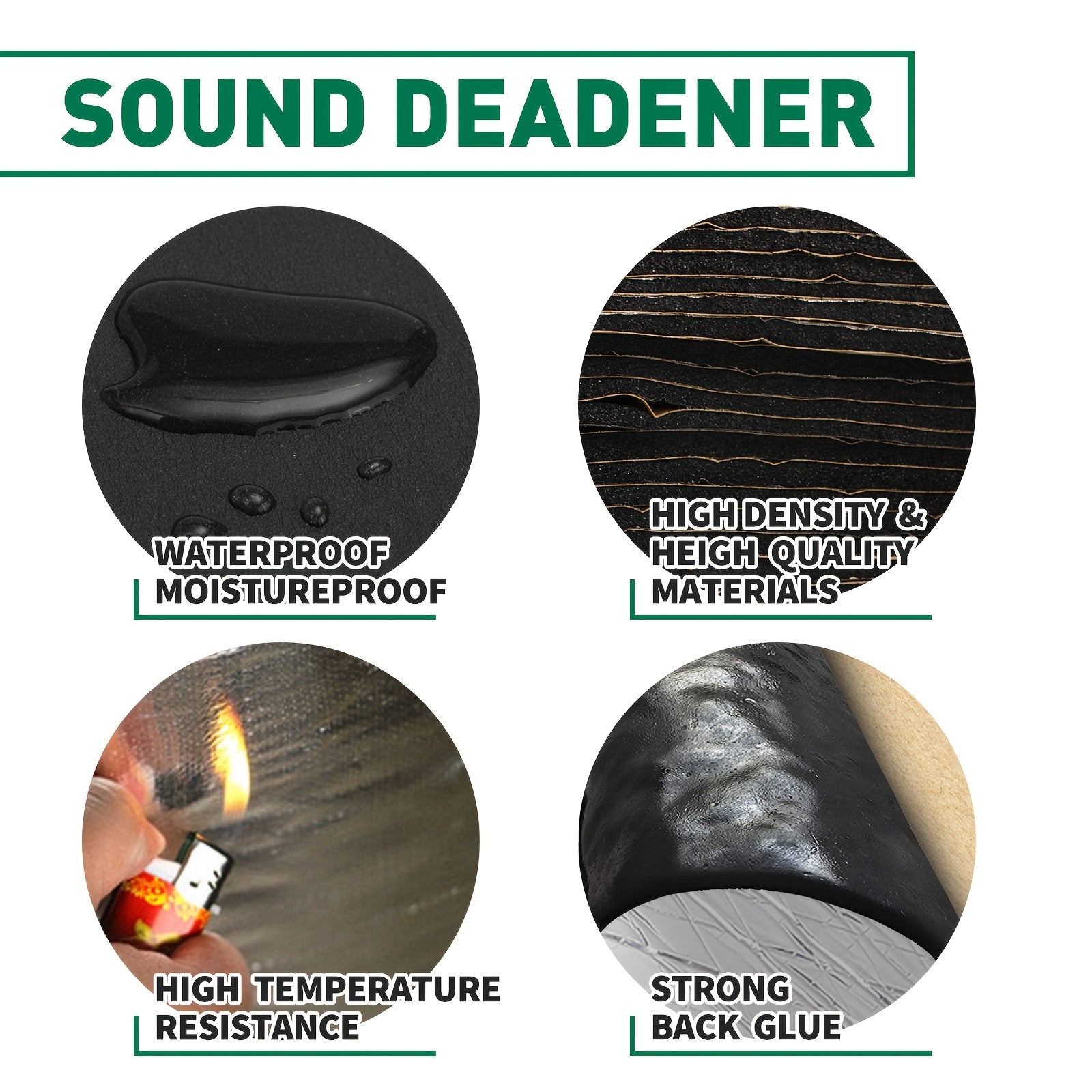 Car Sound Deadener Heat Shield Mat 22 26 Sqft Self-Adhesive Aluminum Foil Noise Reduction Insulation Easy Cut Install for Floor Door Trunk Firewall Free Installation Tools