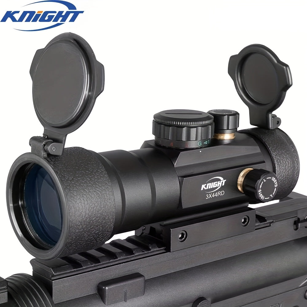 Knight Tactical Red Green Dot Sight Scope – 3x44 Magnified & 1x40 Red Dot Riflescope for Hunting Sport Shooting Airsoft, Fits 11mm 20mm Picatinny Rail, Aluminum Alloy Battery Powered