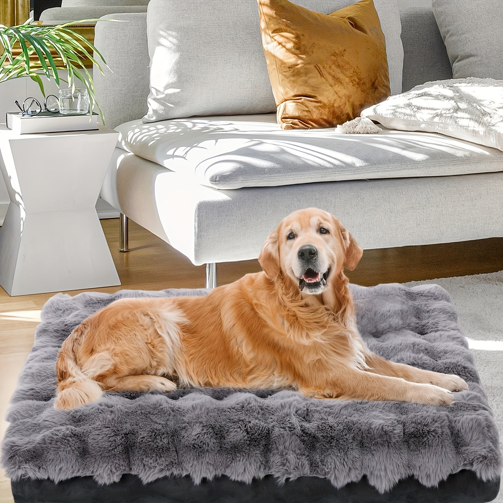 Orthopedic Dog Bed for Large Dogs Memory Foam Pet Bed with Removable Washable Cover Anti-Slip Base Faux Fur – Joint Relief Heavy Duty, Small Medium XL XXL Sizes