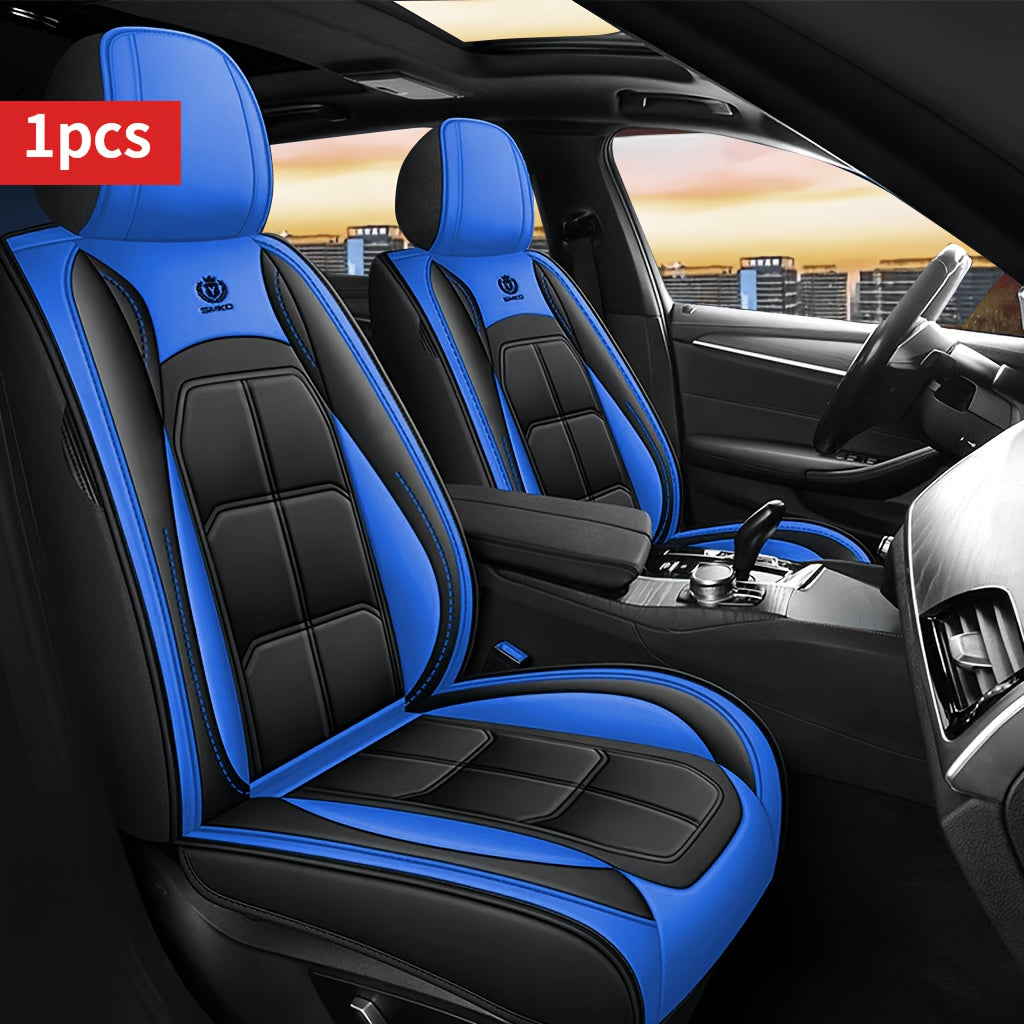 Faux Leather Car Seat Cover Universal Fit Sponge Padded Seat Protector for Sedan SUV Pickup Truck Durable Comfortable Luxury Interior Upgrade 7 Colors Front Rear Seats for Daily Commuters Pet Owners