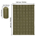 Outdoor Camping Puffy Blanket DWR Water Resistant with 3D Eye Mask – Foldable Lightweight Warm 140x200cm for Camping Travel Car Beach Stadium Festival Hammock Sofa Green Grey Black Blue