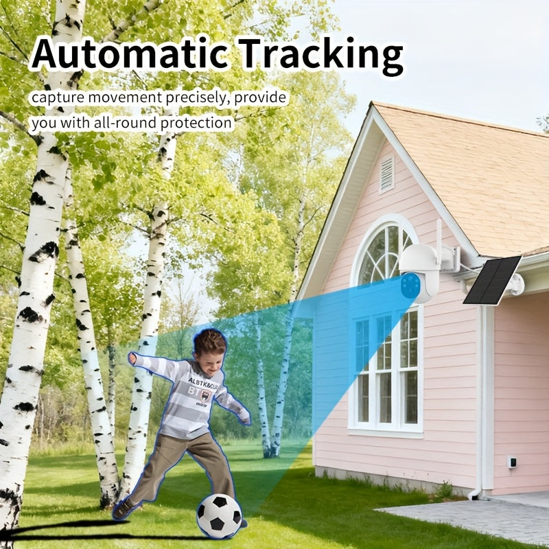 Solar Powered Outdoor Security Camera 2 Pack IP54 Waterproof – Wireless WiFi HD Color Night Vision AI Human Detection Two-Way Audio for Home, Yard & Driveway