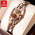 Women's Rhinestone Quartz Watch Glow in the Dark Luminous Square Dial – Sparkling Crystal Bezel Zinc Alloy Elegant Fashion Wristwatch, Birthday Valentine's Day Gift for Her