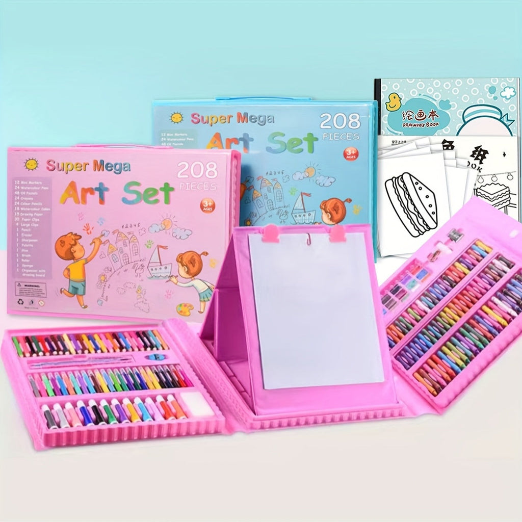 228 Piece Kids Art Supplies Set, Deluxe Painting & Drawing Kit with Oil Pastels, Crayons, Colored & Acrylic Markers, Watercolor Brushes & Drawing Pad, Gift for Kids