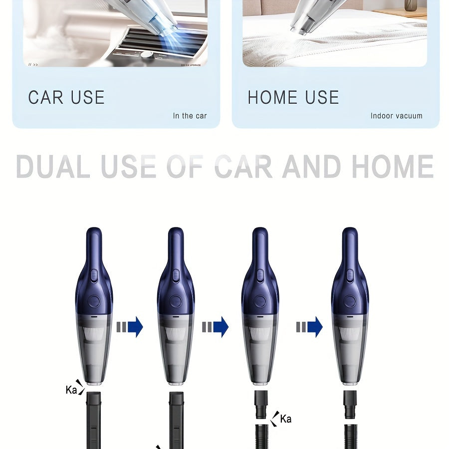 Cordless Handheld Vacuum Cleaner 5000Pa Strong Suction USB Rechargeable Portable Wireless Vacuum for Car Interior Home Office Pet Hair 40dB Low Noise 2000mAh Battery One-Click Dust Empty 6 Colors