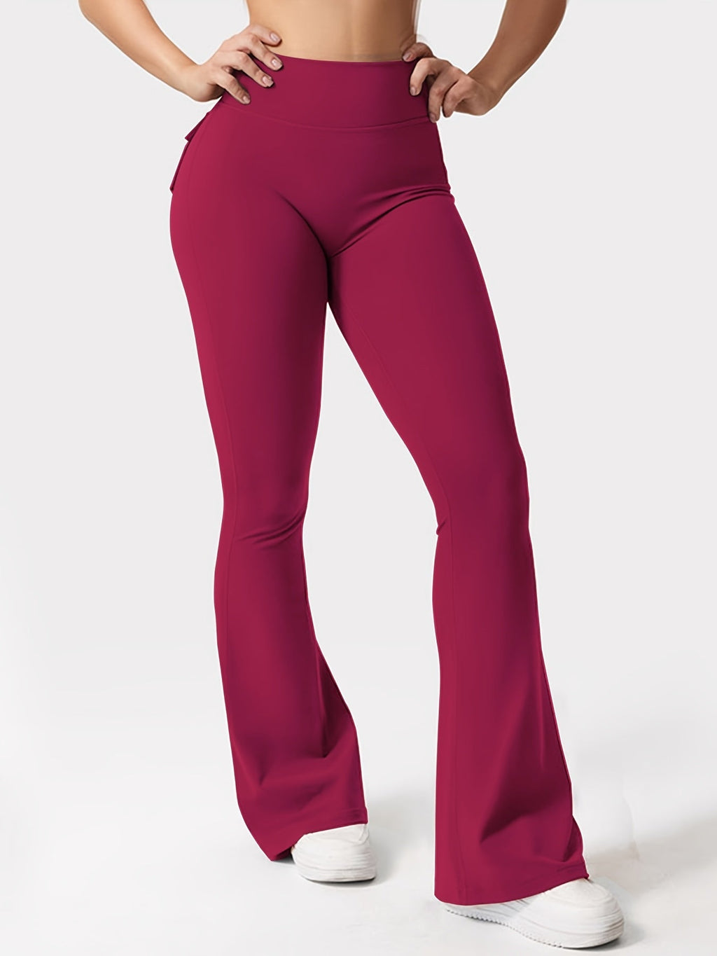 Women's High Waist Flare Yoga Pants Scrunch Butt Lift Leggings with Pocket Squat-Proof 4-Way Stretch Sweat-Wicking Sportswear for Gym Running Workout – 7 Colors S-XL