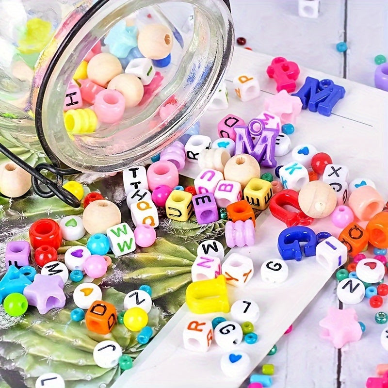 DIY Jewelry Making Kit 4655pcs Beads Bracelet Necklace Earring Set with 3-Tier Organizer Box Letter Charms Tools Gift for Girls Women