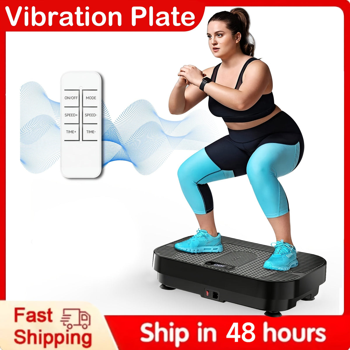Vibration Plate Exercise Machine Full Body Workout Weight Loss Lymphatic Drainage 99-200 Speed Levels Quiet Motor Portable Home Gym Muscle Toning 330 lbs Capacity