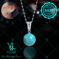 S925 Sterling Silver Natural Genuine Turquoise Pendant Necklace 18+2 Inch – Elegant Boho Gemstone Jewelry for Women with Bonus Earrings, Available in Silver & Gold, Perfect Gift for Her
