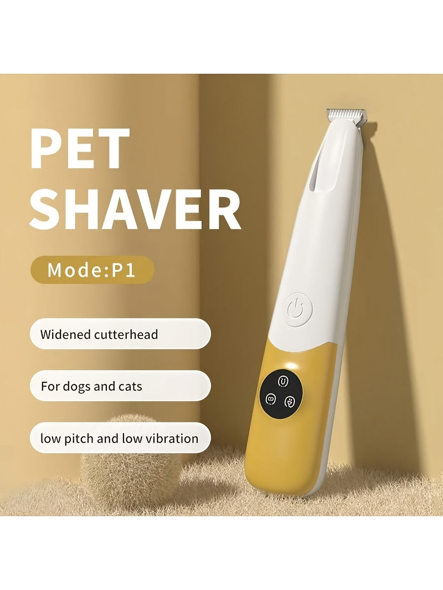 Cordless Quiet Dog Paw Trimmer with LED Light Low-Noise Rechargeable Pet Hair Clipper for Paws Face Ears Small Dogs Cats Professional At-Home Grooming Tool