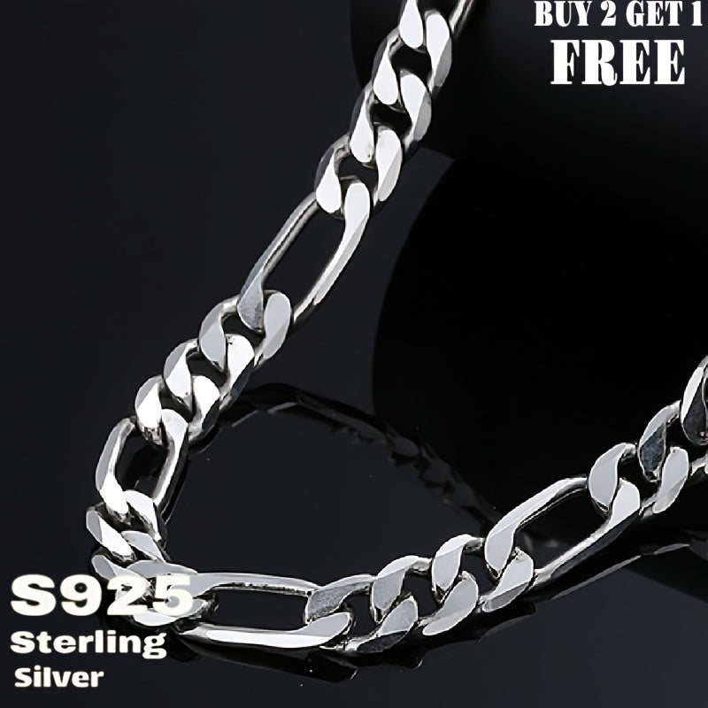 925 Sterling Silver Figaro Chain Necklace 8mm Wide Bold 6.25g Unisex – Heavy Retro Minimalist Chain for Men & Women 20in 24in Gift Box Included Birthday Anniversary Father's Day