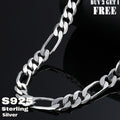 925 Sterling Silver Figaro Chain Necklace 8mm Wide Bold 6.25g Unisex – Heavy Retro Minimalist Chain for Men & Women 20in 24in Gift Box Included Birthday Anniversary Father's Day