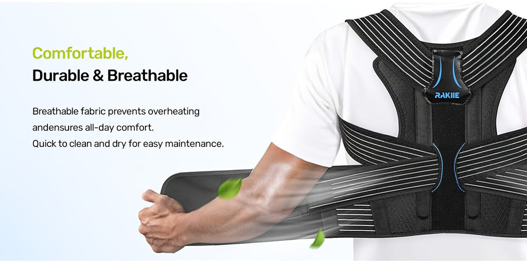 Posture Corrector Vest Adjustable Shoulder Straightening Brace – Padded Shoulder Cushions & Soft Underarm Bands, Unisex Back Support for Daily Wear, Men Women, Small to X-Large, Father's Day Gift