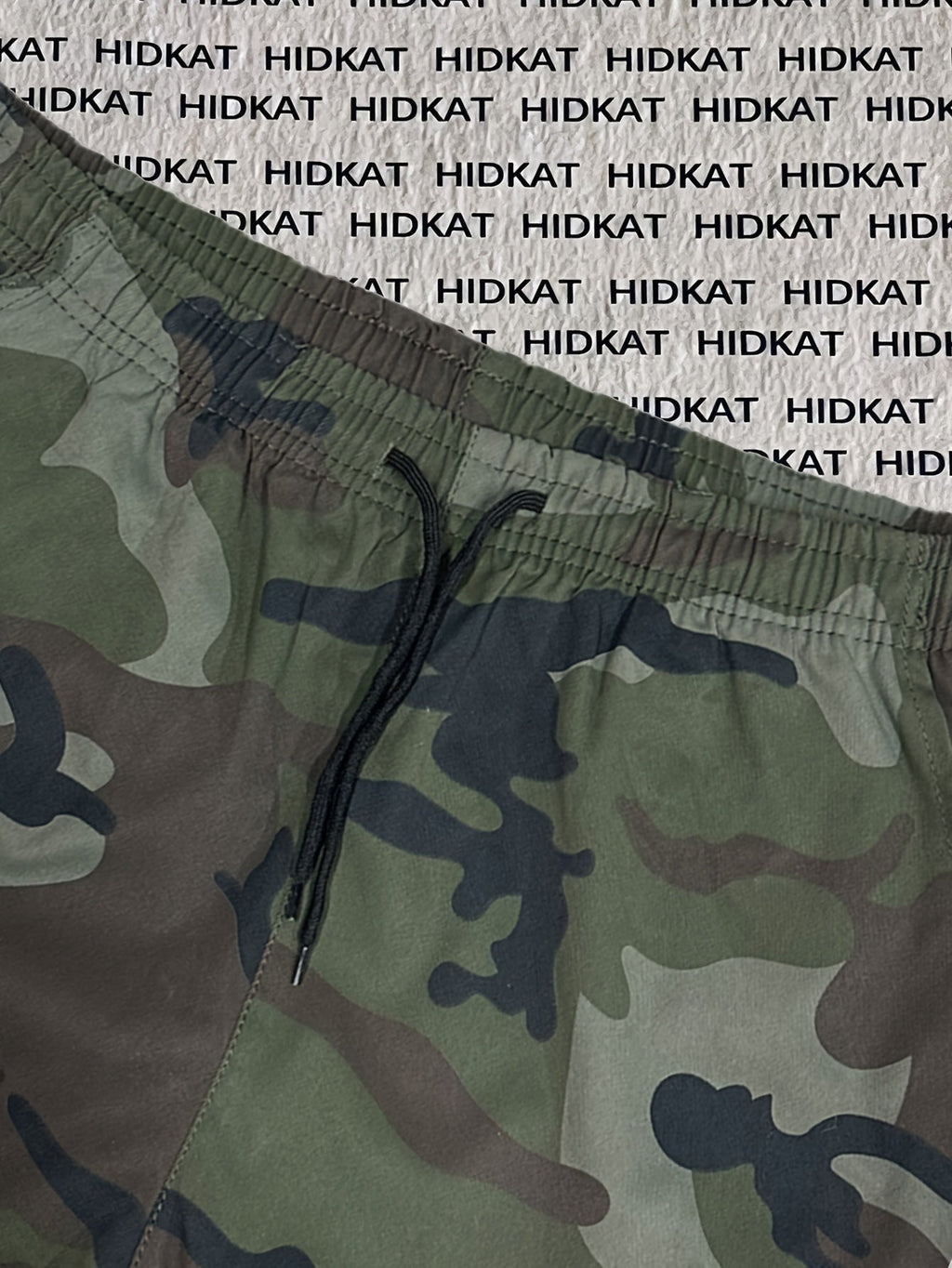Women's Camo Cargo Pants Lightweight Breathable Hiking Outdoor Casual Long Pants – Multi-Pocket Elastic Waist, Sizes XS-XXL, Camouflage Khaki Black Army Green Grey