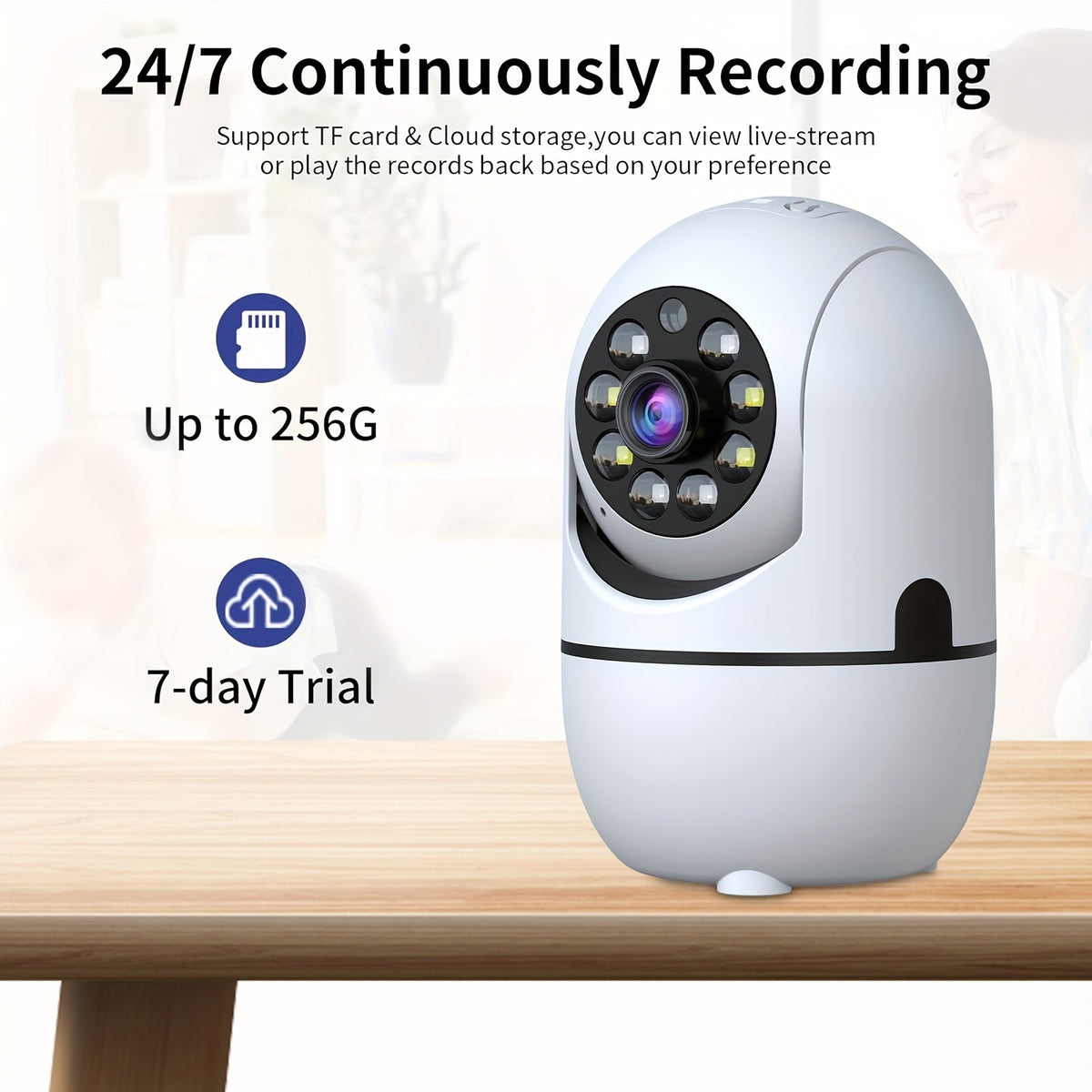 2-Pack Indoor Security Camera 355° Pan Tilt – Dual Band 2.4G/5G WiFi Alexa Compatible Motion Detection Full-Color Night Vision Two-Way Audio Cloud & 256GB TF Storage Baby & Pet Monitor