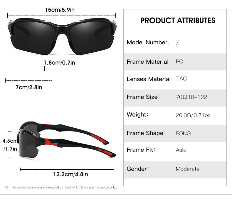 3-Pack Sports Sunglasses UV400 Half Frame for Men & Women – Lightweight Polarized Goggles for Running, Fishing, Skiing, Driving & Outdoor Activities, Sun Protection Eyewear Set
