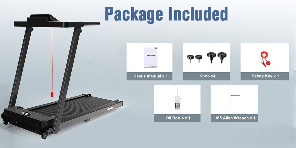 Portable Foldable Treadmill 3.0 HP with 300 LBS Capacity & Handle Bar – Compact Folding Walking Running Treadmill with LED Display for Home Office, Small Space Cardio Fitness Equipment