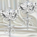 1 Carat Moissanite Solitaire Stud Earrings - 925 Sterling Silver Plated Round Brilliant Diamond Simulant Studs, Elegant Unisex Fashion Jewelry for Women & Men, Perfect Valentine's & Birthday Gift