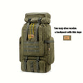 90L Hiking Backpack Large Capacity Camping Mountaineering Pack – Wear-Resistant Waterproof Multi-Day Trekking Rucksack for Men & Women, Outdoor Travel Bag, Green Khaki Black