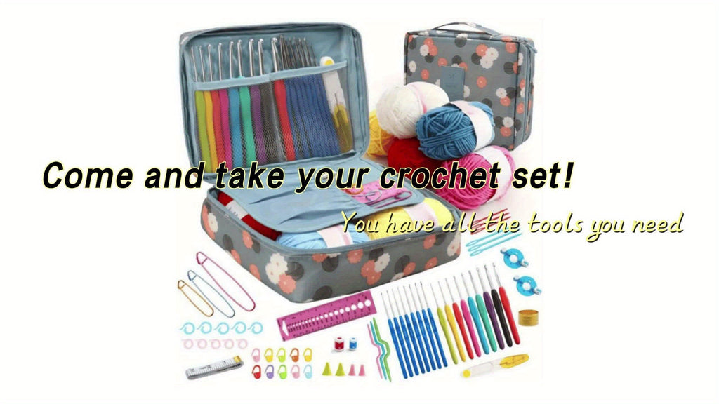 67pcs Complete Crochet Starter Kit for Beginners and Adults - All-in-One Set with 5 Skeins of Yarn, 9 Ergonomic Soft-Grip Hooks 2mm to 6mm, 8 Fine Hooks, Full Accessories and Portable Printed Bag, Perfect DIY Craft Gift for Women and Teens