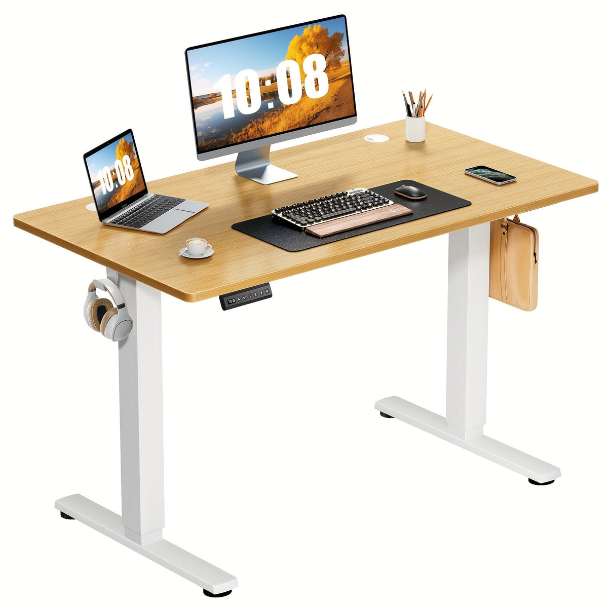 Electric Standing Desk Height Adjustable 40 48 55 63 Inch – Sit Stand Up Desk with Memory Controller & Anti-Collision, Ergonomic Home Office Gaming Workstation, 5 Colors