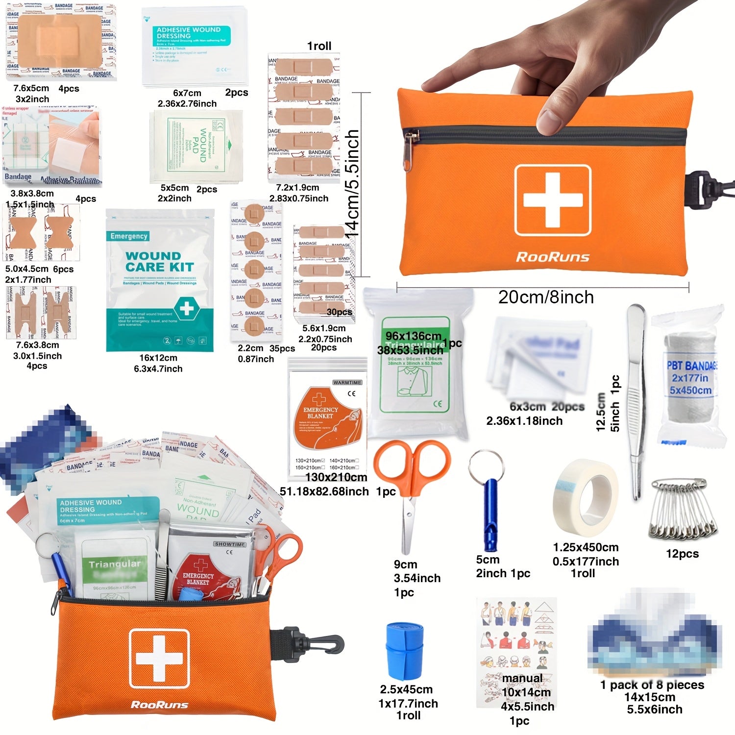 Tactical IFAK First Aid Kit with Tourniquet, Scissors & Whistle – Portable Trauma Bag for Hiking, Camping, Hunting, Car & Outdoor Emergencies, Multiple Sizes & Colors Available