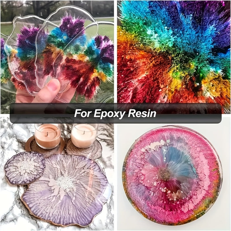 12 Color Metallic Alcohol Ink Set for Epoxy Resin Art – Concentrated Glitter Alcohol Pigment Dye for Resin Petri Dish Cup Making Coasters Jewelry 0.34 oz per Bottle