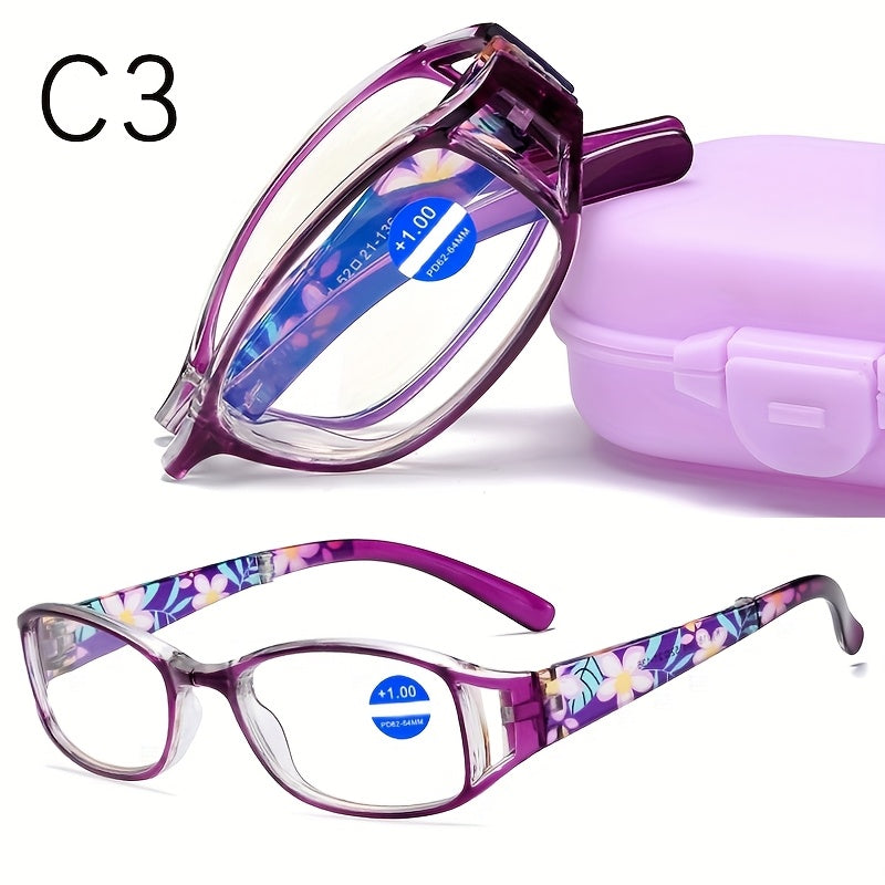3-Pack Folding Reading Glasses Unisex – Mixed Colors Compact Portable Readers 1.0x to 4.0x Magnification, Elegant Business Style Gift for Men Women