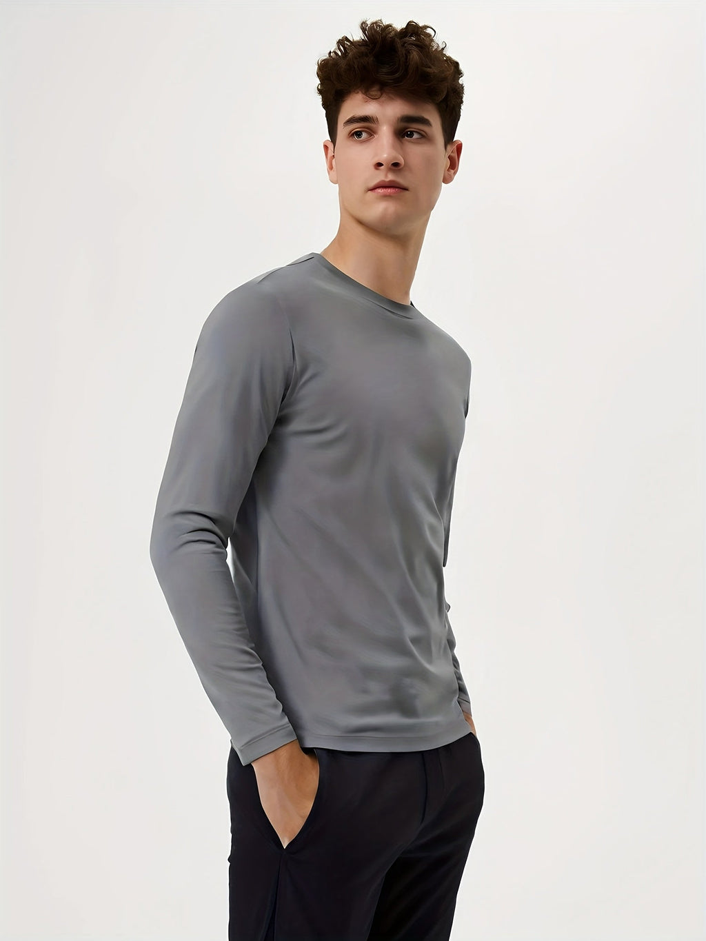 Men's Long Sleeve Shirts 5 Pack – Quick Dry Moisture Wicking 100% Polyester Athletic Tee, S-3XL, Running Training Hiking Golf Casual Wear