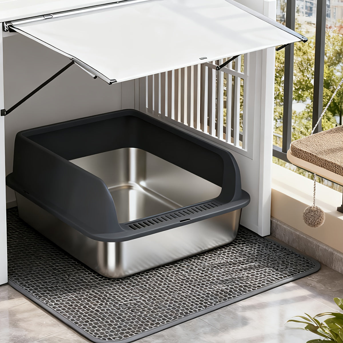 Stainless Steel Cat Litter Box Odor-Proof High-Sided Metal Litter Tray for Large Medium Small Cats – Non-Stick Anti-Scratch Leak-Proof Easy Clean Indoor Cat Toilet Multiple Sizes & Colors