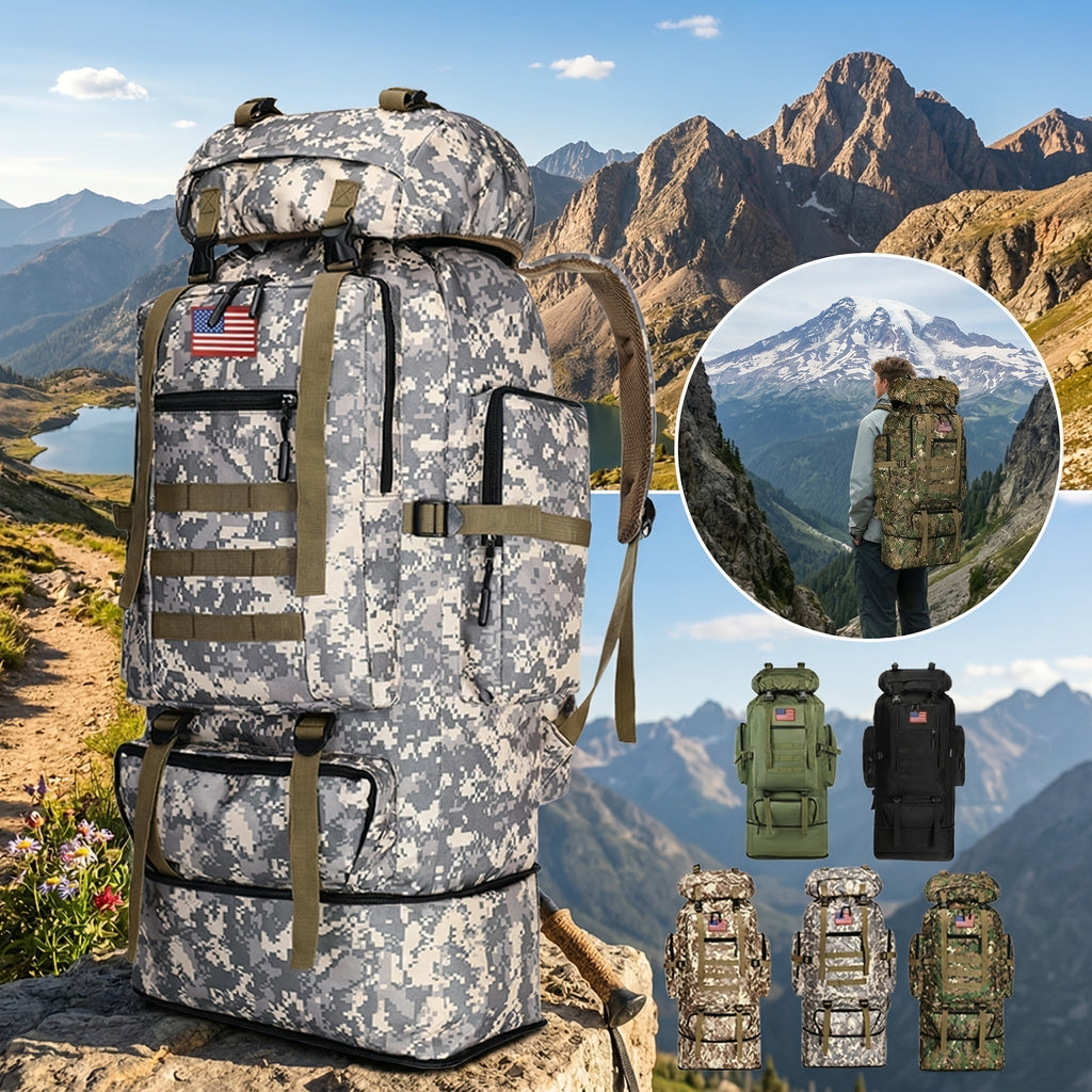 100L Tactical Backpack Large Capacity Molle Hiking Backpack with Multiple Compartments & Ergonomic Straps - Heavy Duty for Camping, Travel, Trekking & Outdoor Adventures
