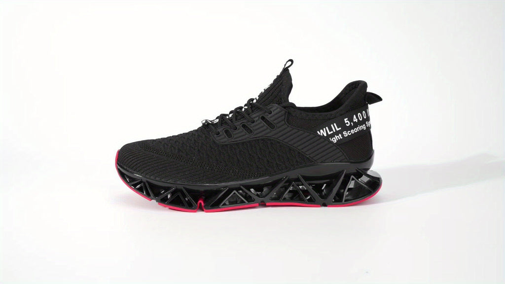 Men's Lightweight Breathable Running Shoes Non-Slip TPU Sole EVA Cushion Insole – Lace-Up Low Top Athletic Sneakers in White Red Black All-Season US Sizes 7.5 to 13