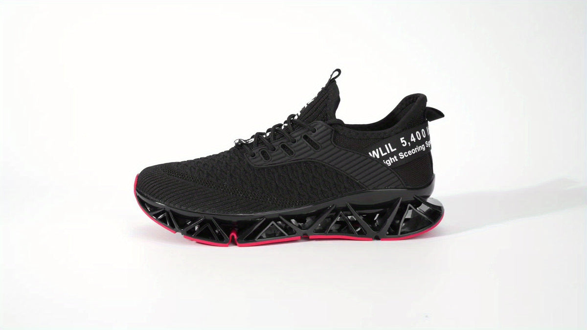 Men's Lightweight Breathable Running Shoes Non-Slip TPU Sole EVA Cushion Insole – Lace-Up Low Top Athletic Sneakers in White Red Black All-Season US Sizes 7.5 to 13