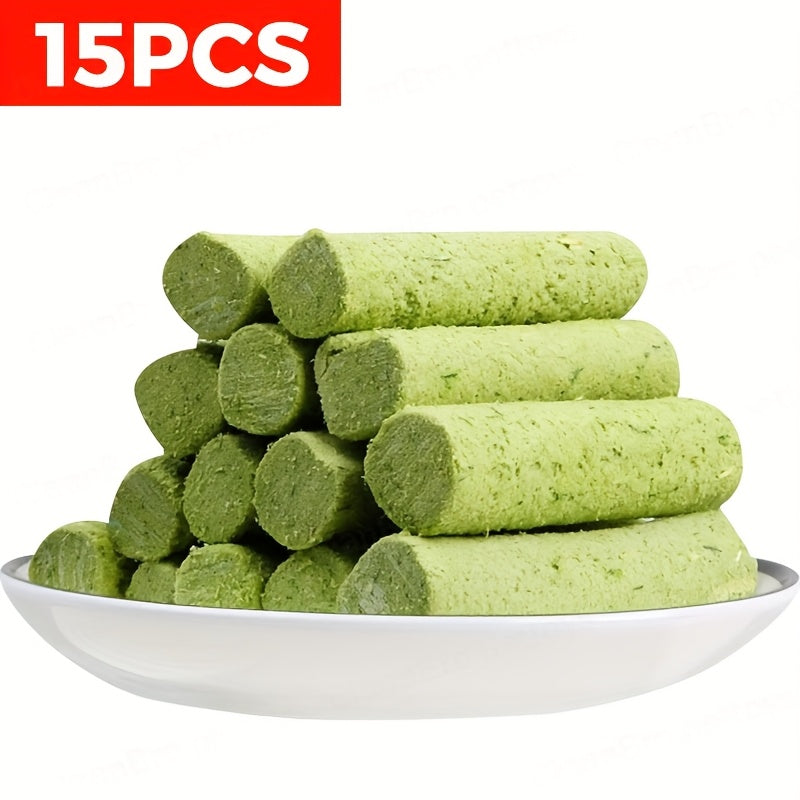 Cat Grass Freeze-Dried Grinding Sticks – Edible Chew Toy for Cats Teeth Cleaning & Hairball Removal, Natural Cat Grass Snack Treats 15 or 30 Pcs