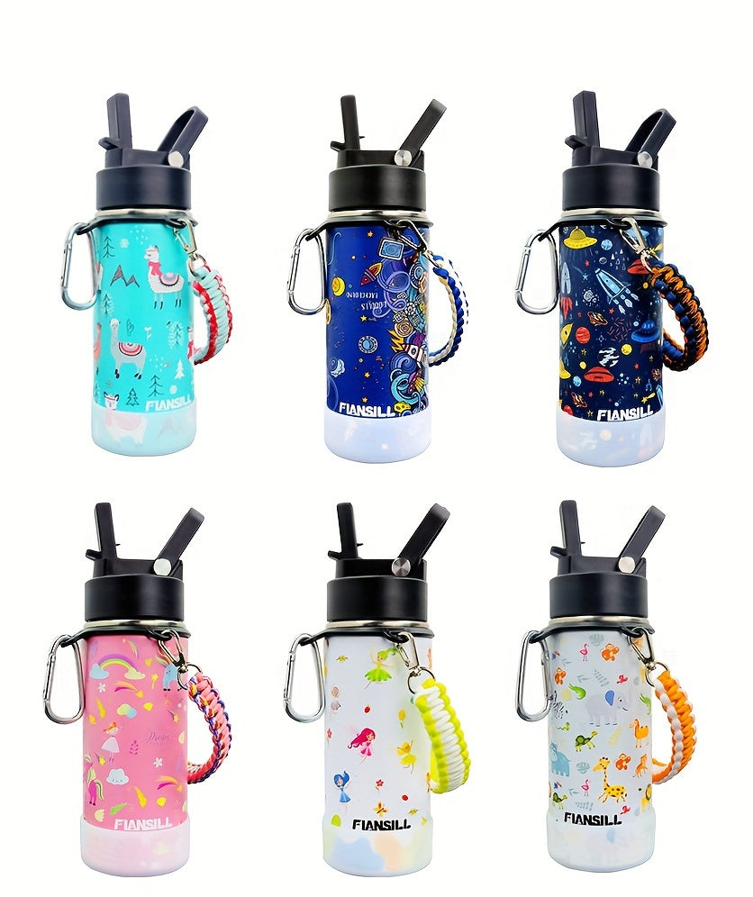 16oz Kids Stainless Steel Water Bottle – Vacuum Insulated, 3D Printed Design, Leak-Proof & BPA-Free, Cold 24H Hot 12H, Fun Styles for Boys & Girls – Perfect Gift for Students, School & Outdoor Activities