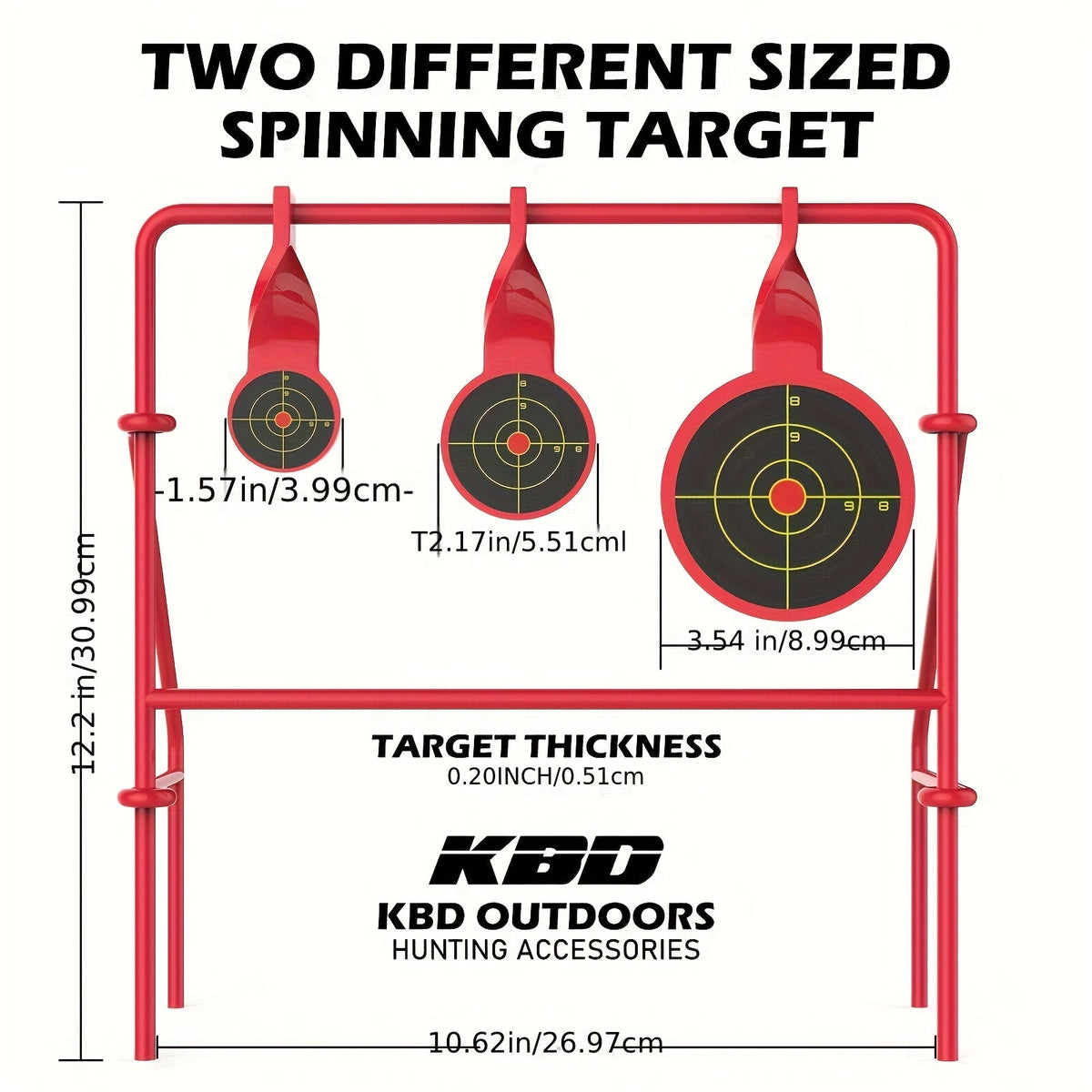 Triple Spinner Shooting Target Stand for .22LR Rimfire – Foldable Heavy-Duty Steel with 15-Pack Bullseye Paper Targets, Instant Visual & Audible Feedback for Backyard Plinking Range Training Practice