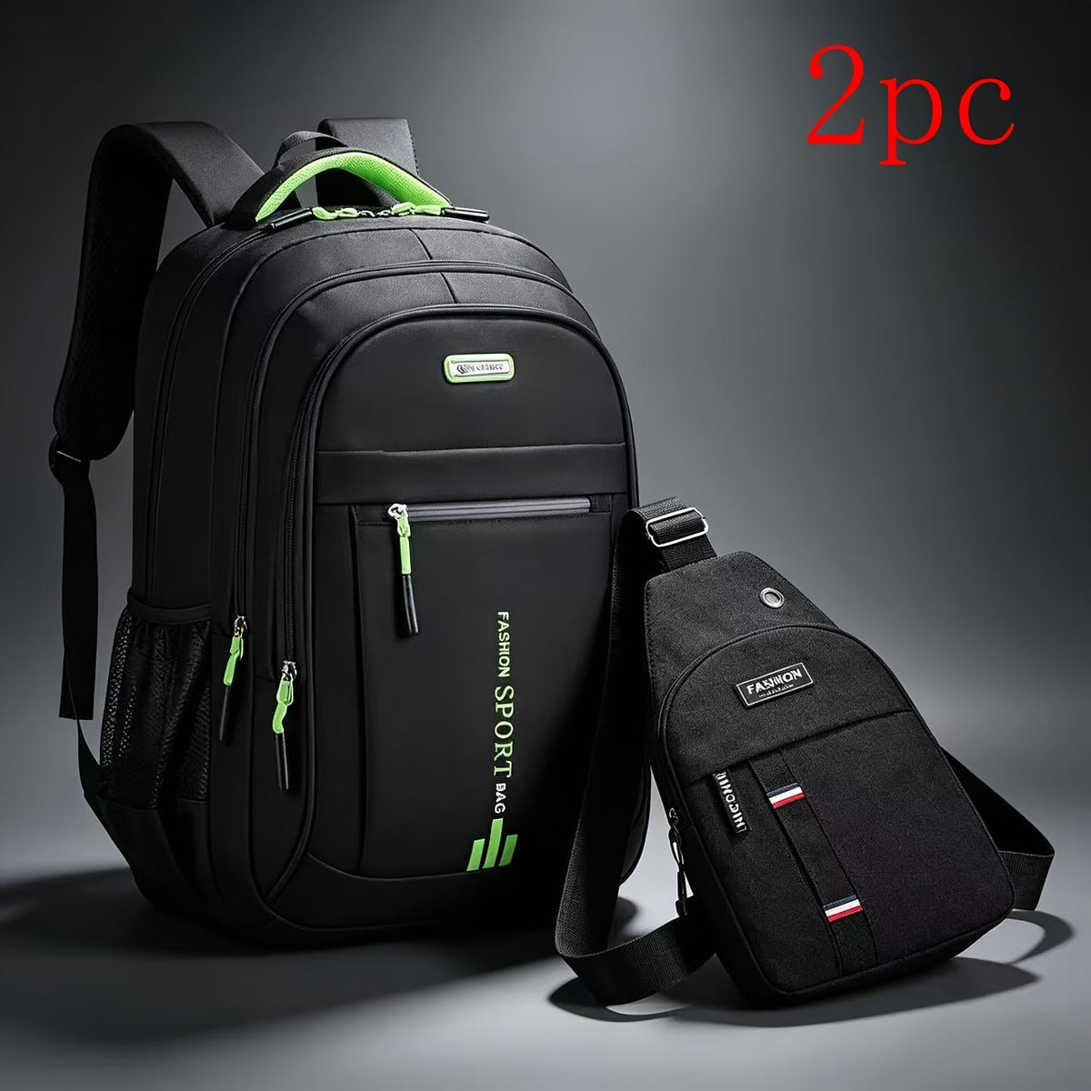 Men's Large Capacity Travel Backpack Set Durable Nylon Multi-Compartment Laptop Bag with Adjustable Straps for Business Travel Campus – Backpack & Handbag Shoulder Bag Combinations