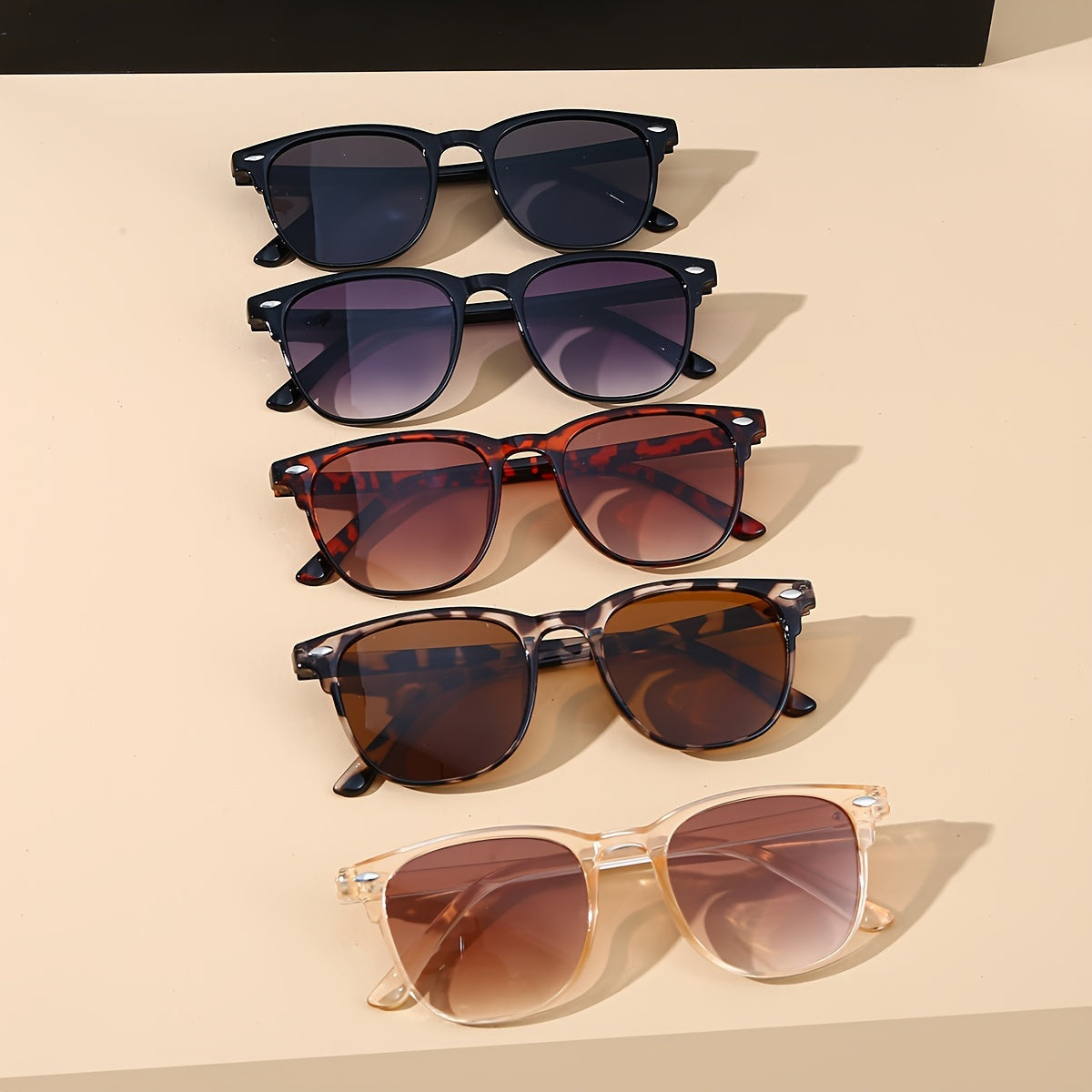 Polarized Round Sunglasses 5 Pack Unisex – UV Protection Retro Circle Frame Lightweight Fashion Eyewear for Women Men Teens Beach Festival Outdoor Everyday Wear
